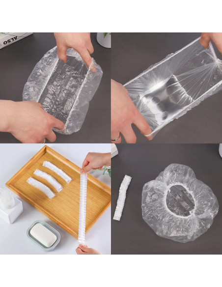 200 Gorras de Ducha Desechables Transparentes Tihzheoy 46 cm