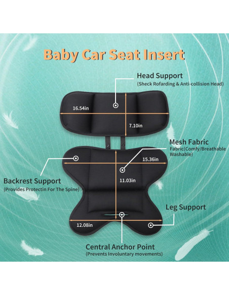 Inserto para Asiento de Auto Bebé Twievo - Soporte Cabeza y Cuerpo