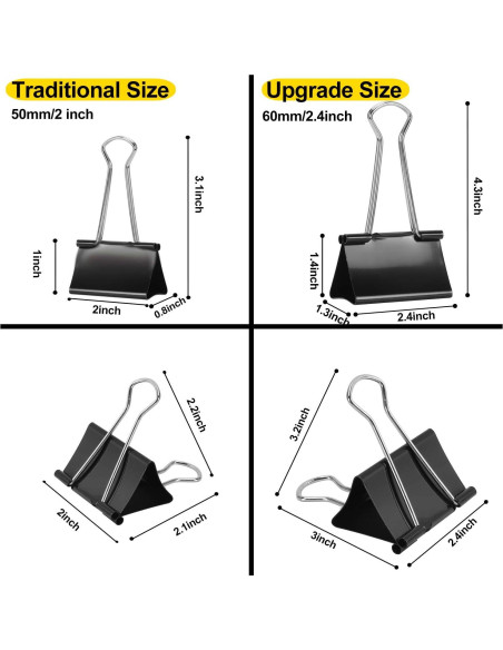 Clips de Carpeta Jumbo Ufmarine 8 Pcs 6.1 cm 340 Hojas