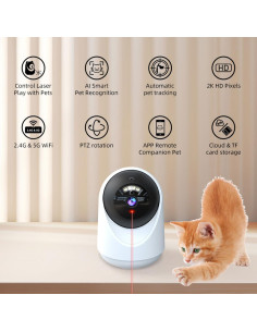 Cámara para Mascotas VILLA ART QC1 4MP HD con Juguete Láser 2