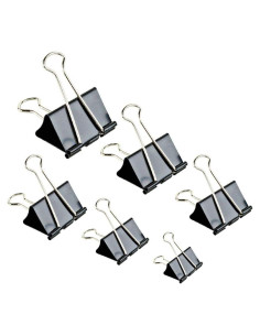 Clips de Encuadernación Apoulin - 130 Piezas Variadas Negros