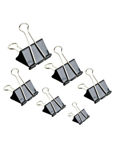 Clips de Encuadernación Apoulin - 130 Piezas Variadas Negros