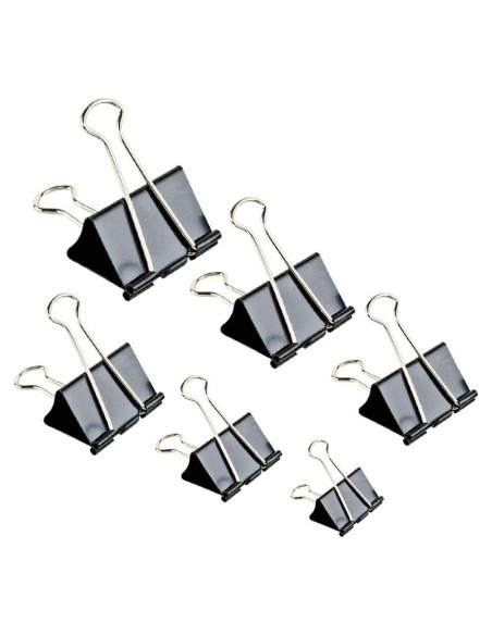 Clips de Encuadernación Apoulin - 130 Piezas Variadas Negros