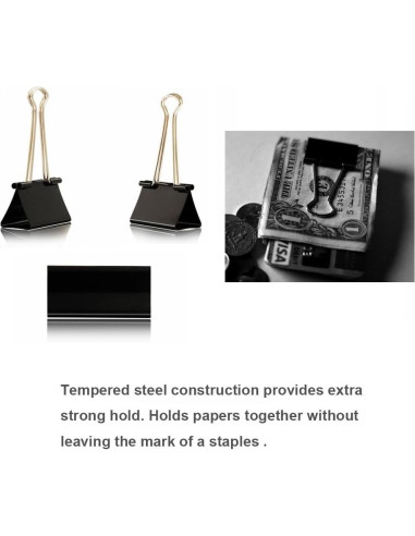 Clips de Encuadernación Apoulin - 130 Piezas Variadas Negros