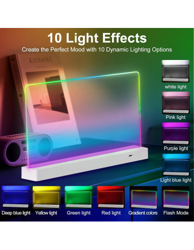 Tablero de Notas LED BYTLK J-80 Recargable 35.6x20.8cm 8 Colores