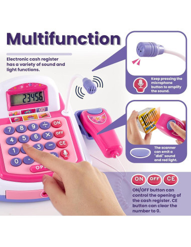Caja Registradora de Juguete BUYGER con Escáner y Sonidos