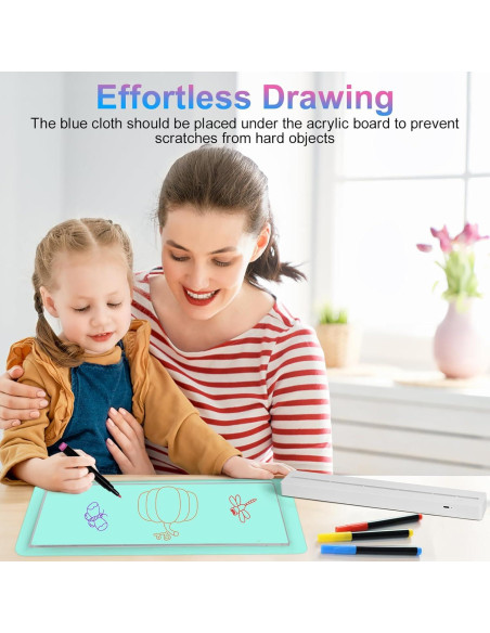 Tablero de Notas LED BYTLK J-80 Recargable 35.6x20.8cm 8 Colores