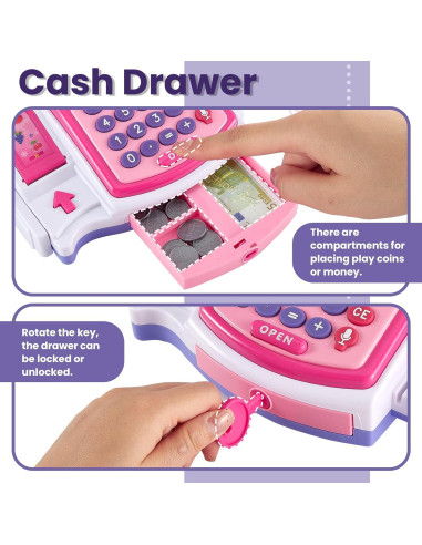 Caja Registradora de Juguete BUYGER con Escáner y Sonidos