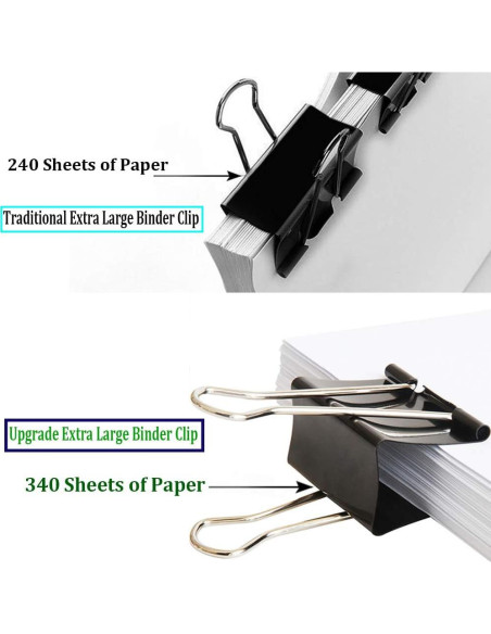 Clips de Carpeta Jumbo Ufmarine 8 Pcs 6.1 cm 340 Hojas