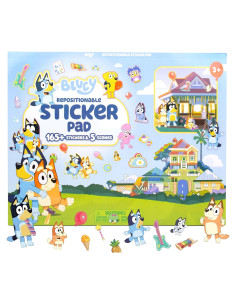 Bloc de Pegatinas Reposicionables Bluey - 165 Pegatinas y 5 Escenas