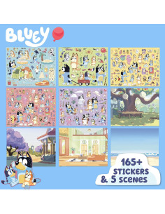 Bloc de Pegatinas Reposicionables Bluey - 165 Pegatinas y 5 Escenas 2
