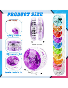 40 Pelotas Yo-Yo Coloridas con Luz LED Flahard para Niños 2