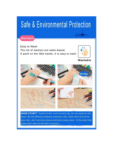 Set de Marcadores de Punta Doble Kekelele 24 Colores Lavables