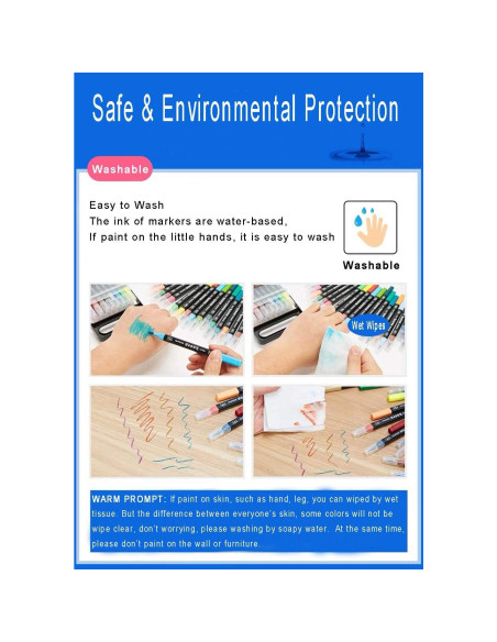 Set de Marcadores de Punta Doble Kekelele 24 Colores Lavables