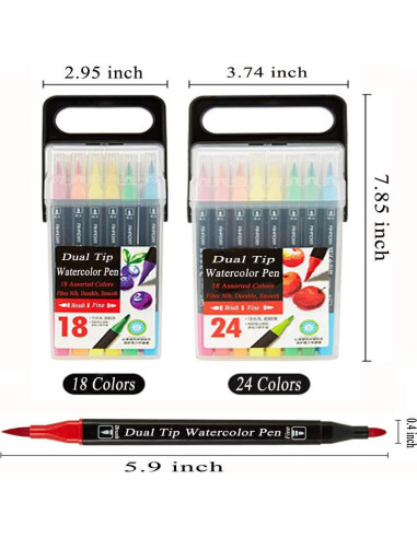 Set de Marcadores de Punta Doble Kekelele 24 Colores Lavables