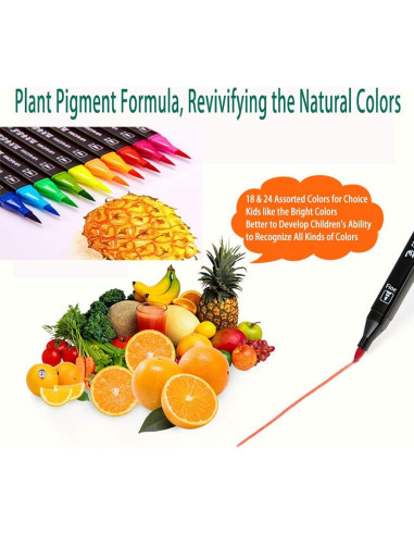 Set de Marcadores de Punta Doble Kekelele 24 Colores Lavables