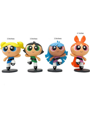 Figuras de Vinilo Las Chicas Policías 4 Pcs 8.89 cm Zcyx0514