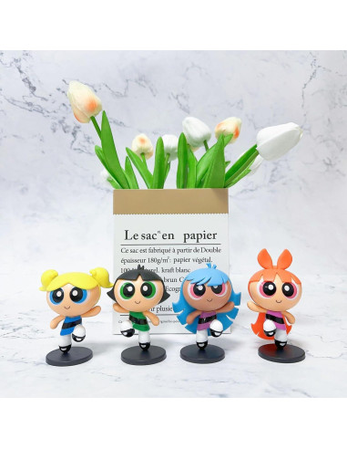 Figuras de Vinilo Las Chicas Policías 4 Pcs 8.89 cm Zcyx0514