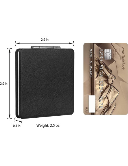 Espejo de Maquillaje Plegable YTLX 1x/2x Negro Compacto