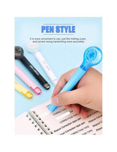 5 Pcs Correctores de Cinta Alopuxi 5mm x 6m Blanco