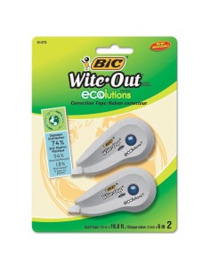 Cinta Correctora BIC Wite-Out ECOlutions 2 Dispensadores 6m