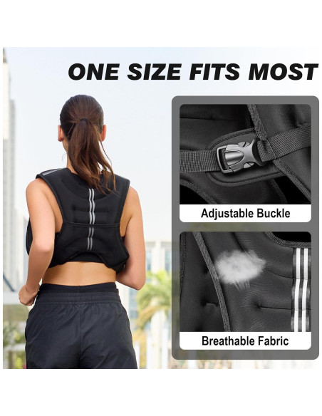 Chaleco con peso ajustable LEKRO 5.44kg para entrenamiento