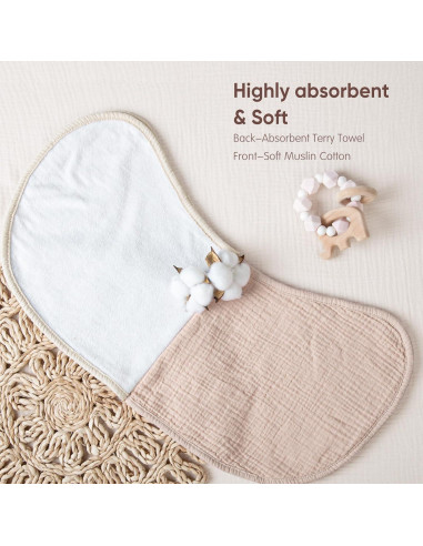 Pañales de Eructo lulumoon 100% Algodón Grande - Paquete de 6