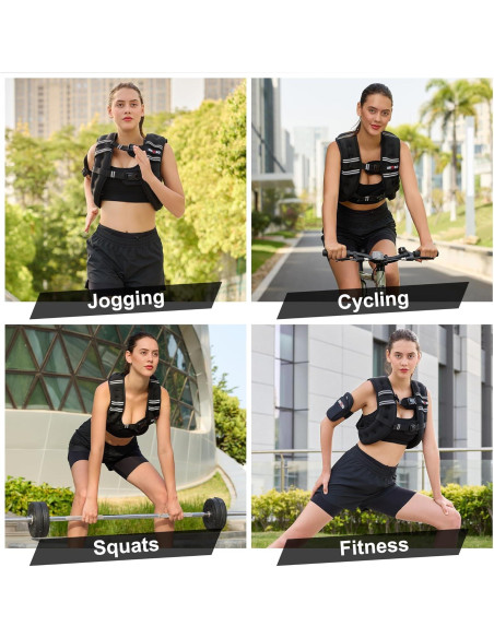 Chaleco con peso ajustable LEKRO 5.44kg para entrenamiento