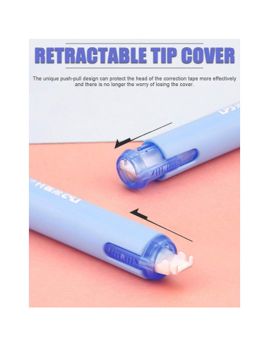 5 Pcs Correctores de Cinta Alopuxi 5mm x 6m Blanco