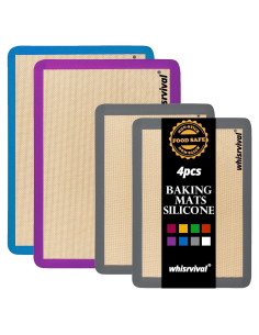 Paquete de 4 Tapetes de Silicona Antiadherentes Whisrvival