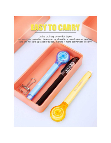 5 Pcs Correctores de Cinta Alopuxi 5mm x 6m Blanco