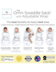 Saco de Dormir Transicional Omni SwaddleDesigns Estrellas Grises 0-3m 2