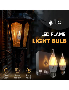 Bombilla LED de Llama Fliq Mini Clara E12 - 2W, 4 Modos, Paquete de 2 2