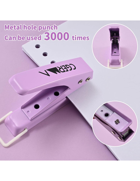Perforadora de Un Solo Orificio Cgerma 0.64 cm 15 Hojas Púrpura Perforadora de Un Solo Orificio Cgerma 0.64 cm 15 Hojas Púrpura