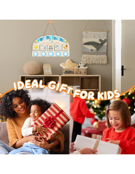 Tabla de Rutina Matutina AINBIN para Niños con 5 Luces Táctiles