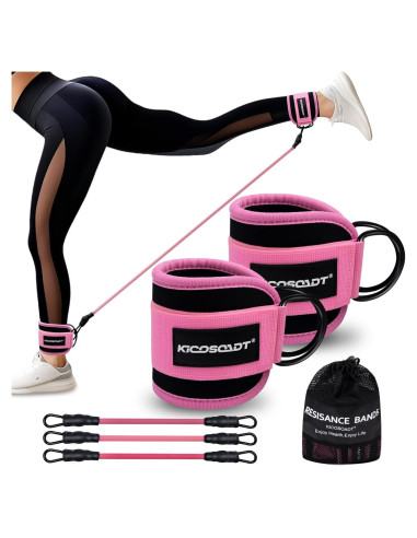 Bandas de Resistencia para Tobillos KICOSOADT - Rosa