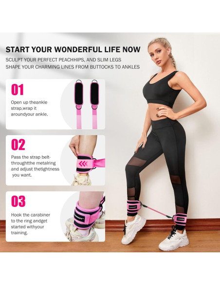 Bandas de Resistencia para Tobillos KICOSOADT - Rosa