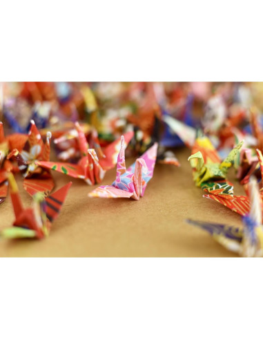 100 Grullas de Origami Papel Washi Origamipolly 3.81cm Decoración