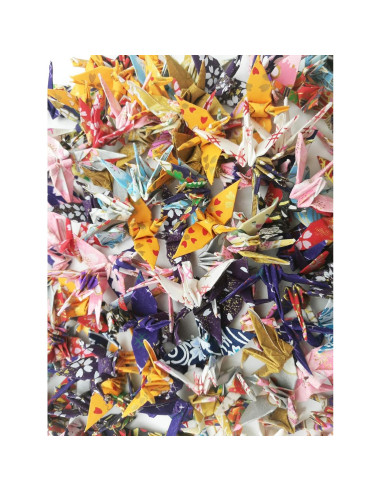 100 Grullas de Origami Papel Washi Origamipolly 3.81cm Decoración