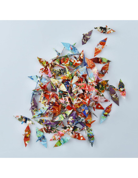 100 Grullas de Origami Papel Washi Origamipolly 3.81cm Decoración