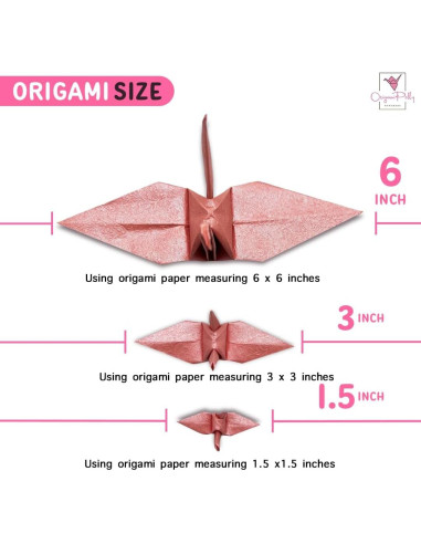 100 Grullas de Origami Papel Washi Origamipolly 3.81cm Decoración