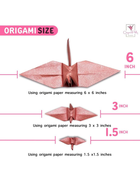 100 Grullas de Origami Papel Washi Origamipolly 3.81cm Decoración