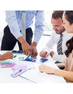 Grapadora Deli E0311-PURPLER Morado 25 Hojas 640 Grapas 2