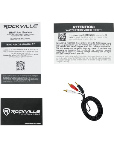 Rockville BluTube Amplificador de Válvulas 70W + 2 Altavoces 4"