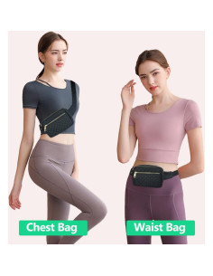 Mochila de Cintura Fanny Negra para Mujeres - 3 Bolsillos 2