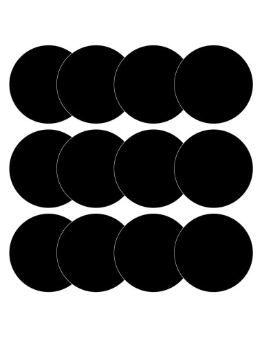12 Círculos Borrables Negros FANOST 30 cm para Paredes