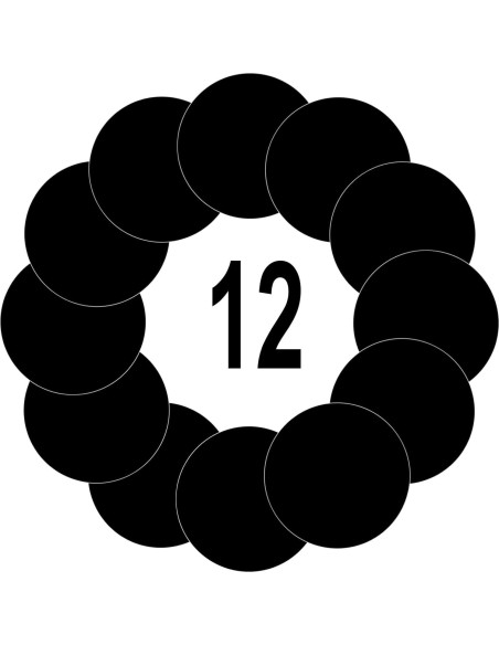 12 Círculos Borrables Negros FANOST 30 cm para Paredes 12 Círculos Borrables Negros FANOST 30 cm para Paredes