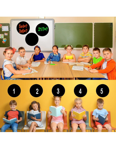 12 Círculos Borrables Negros FANOST 30 cm para Paredes