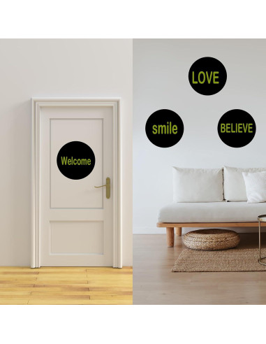 12 Círculos Borrables Negros FANOST 30 cm para Paredes