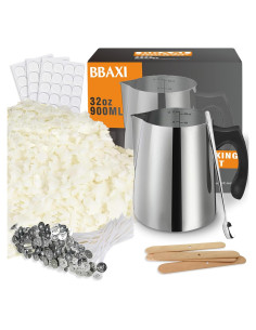 Kit de Fabricación de Velas BBAXI - Olla 900ml, Cera Soja 450g